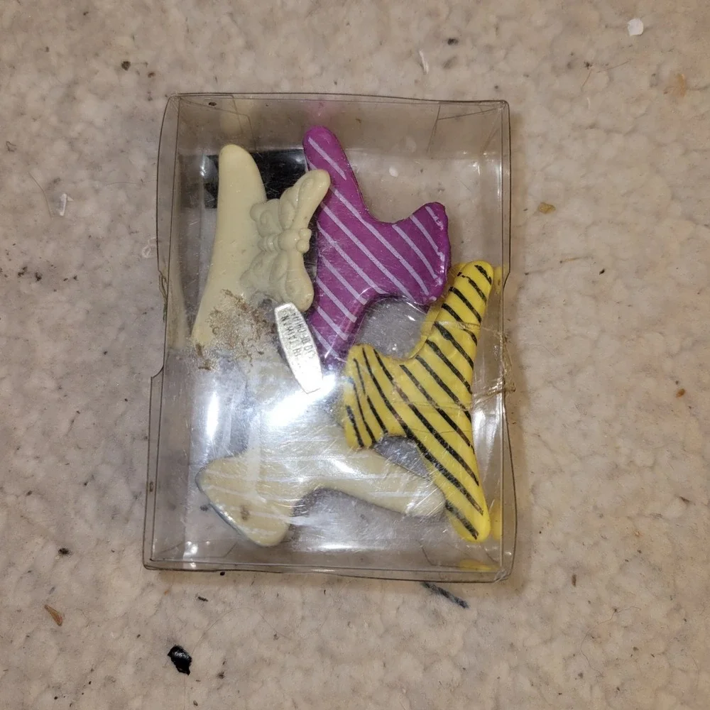 Vintage Woolworth Butterfly Hair Clips Lot NOS‎ 1970s Small Barrettes